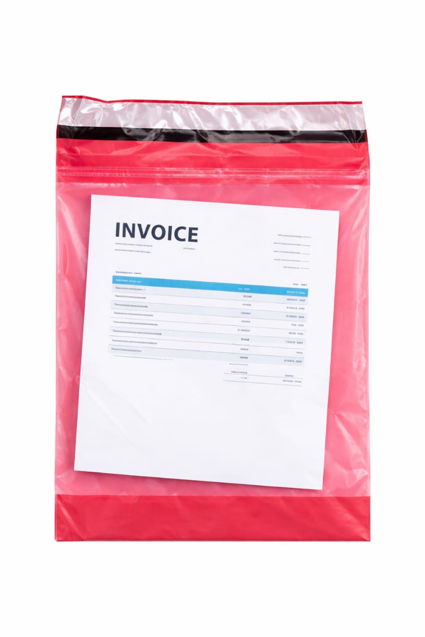 Red Plain Tamper Proof Courier Bag with Pocket