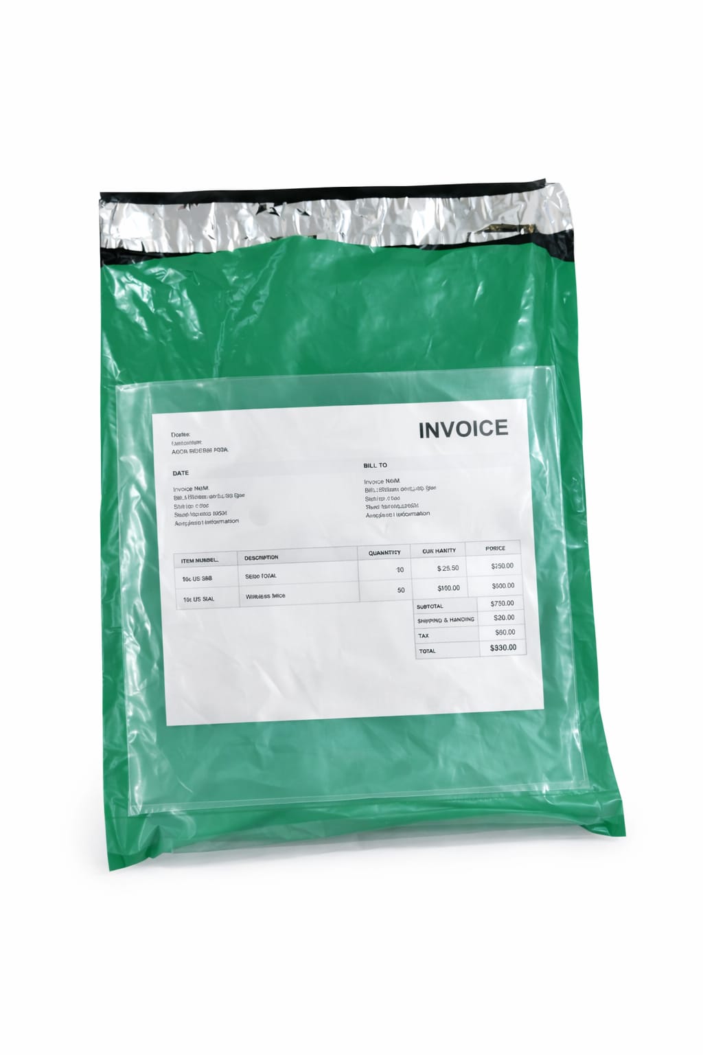 Green Plain Tamper Proof Courier Bag with Pocket