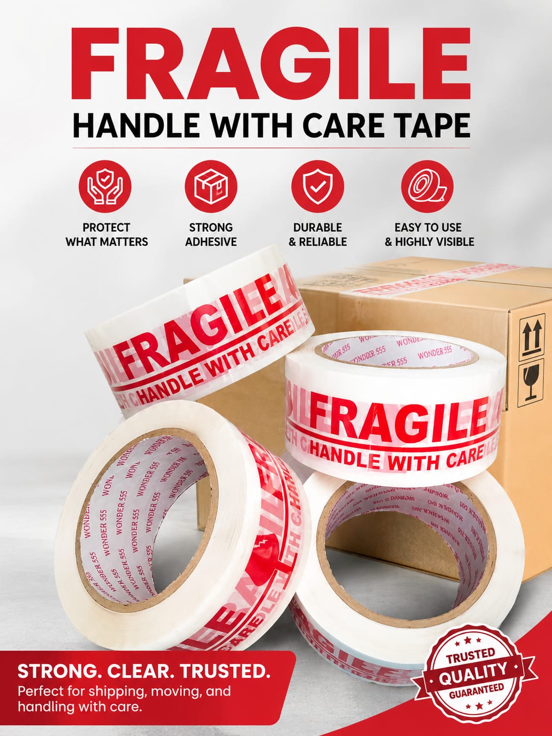 Fragile Tape 2 inch 130 mtr