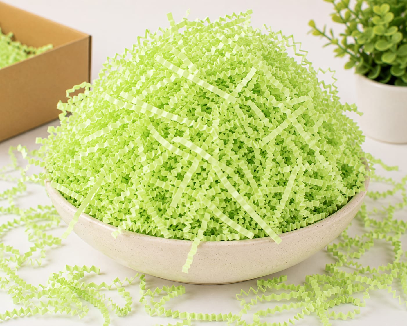 LIGHT GREEN PAPER SHREDDED