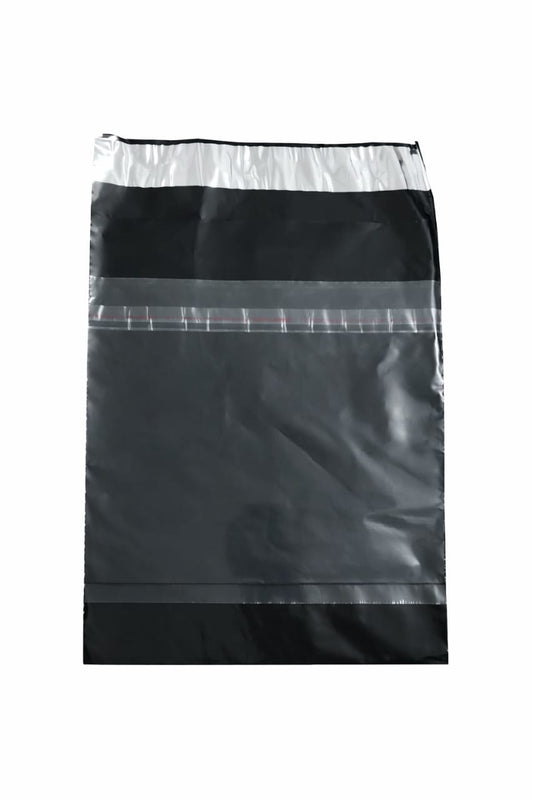 Black Plain Tamper Proof Courier Bag with Pocket