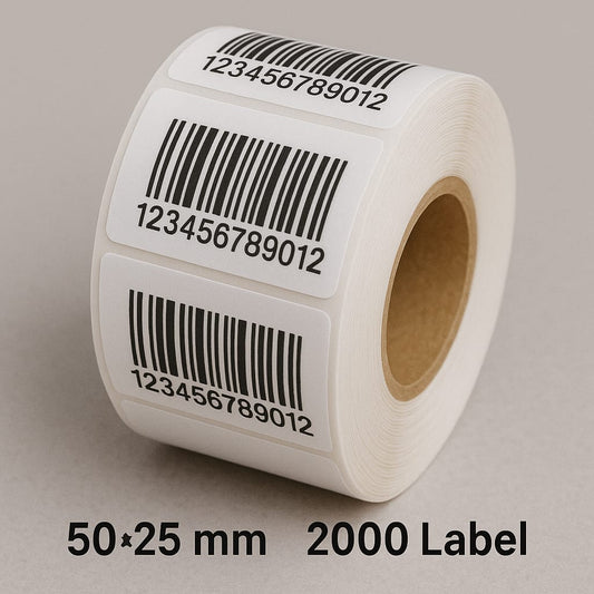 White Plain Barcode Label Roll