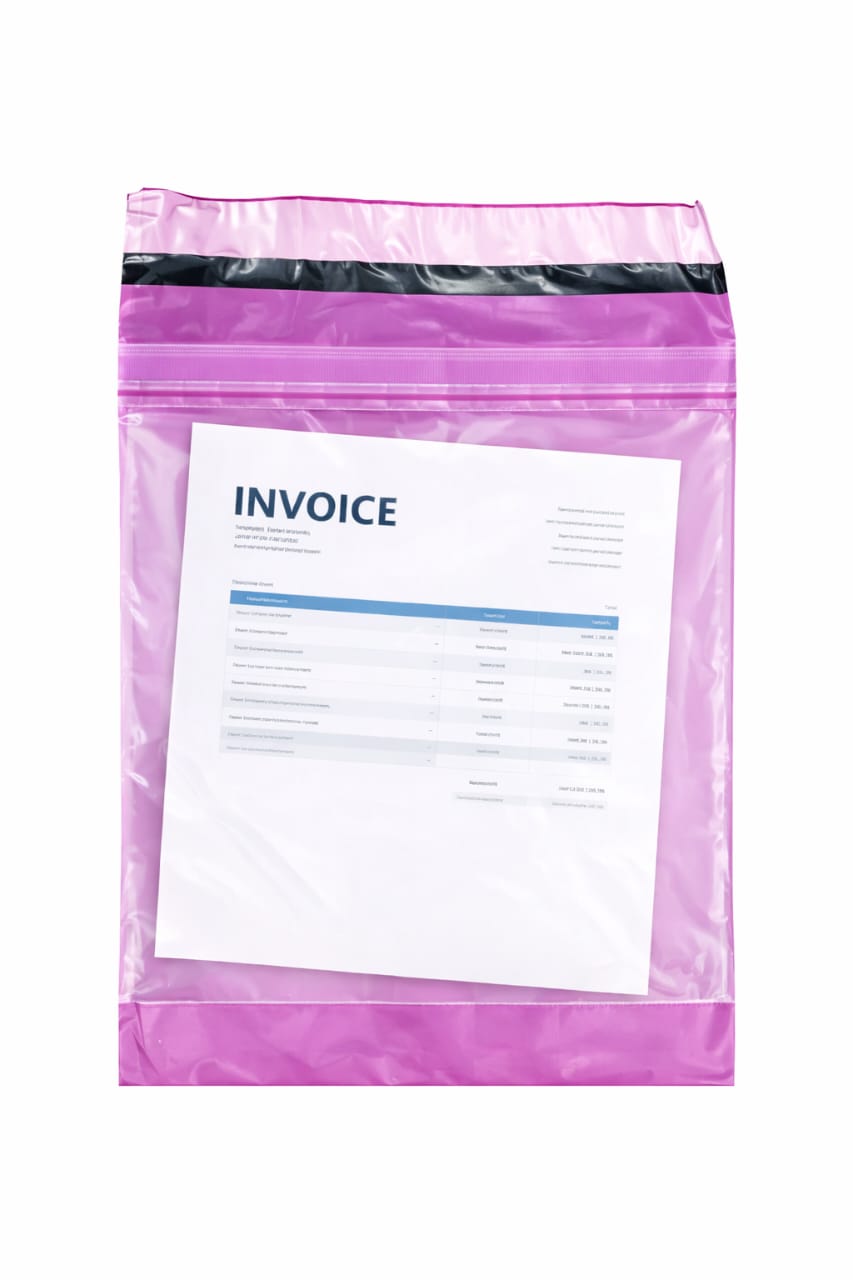 Pink Plain Tamper Proof  Courier Bag with Pocket