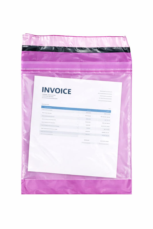 Pink Plain Tamper Proof  Courier Bag with Pocket