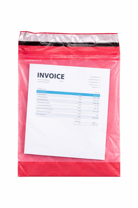 Red  Plain Tamper Proof  Courier Bag with Pocket