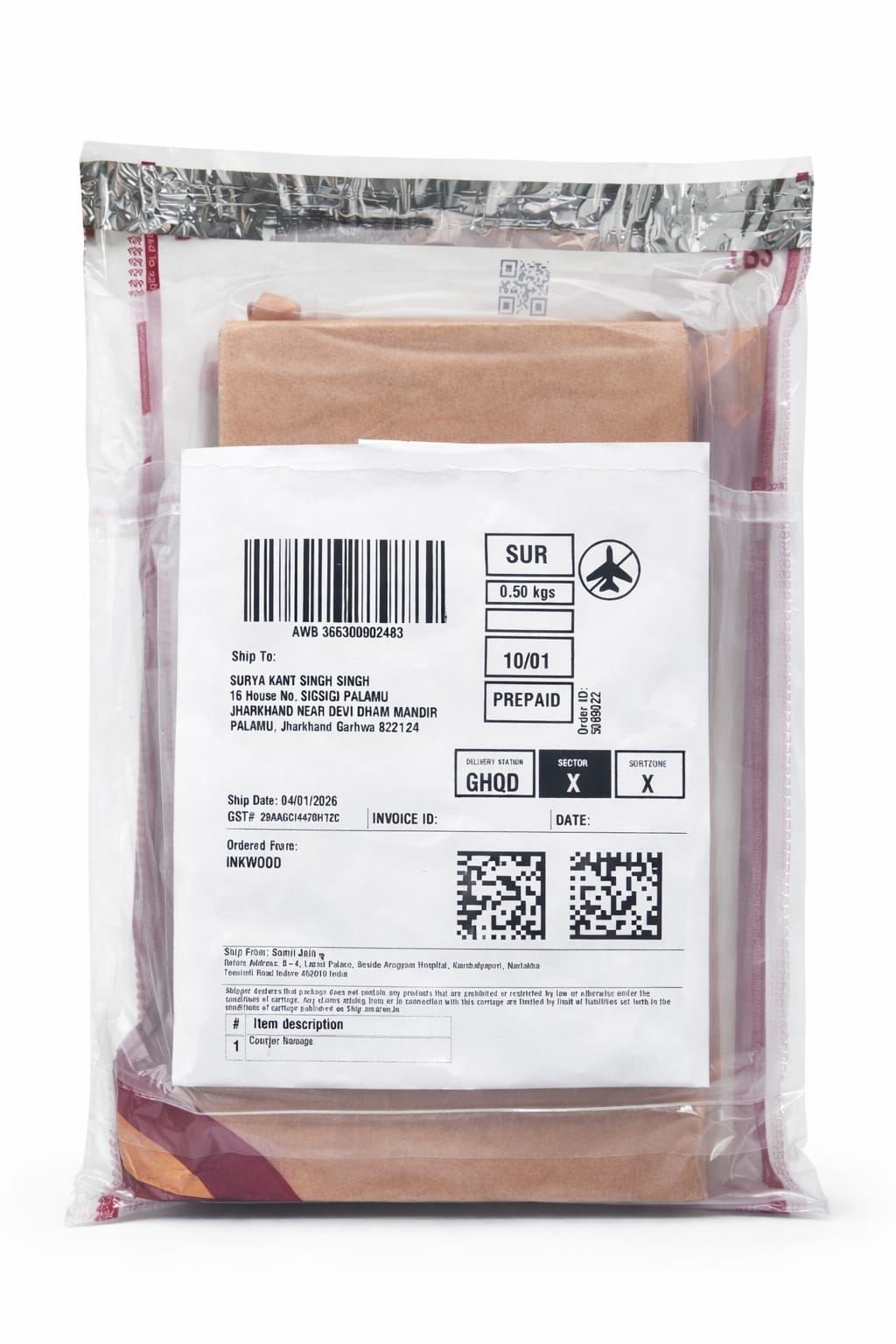 Meesho Transparent  POD with pocket ( 100% barcode working )