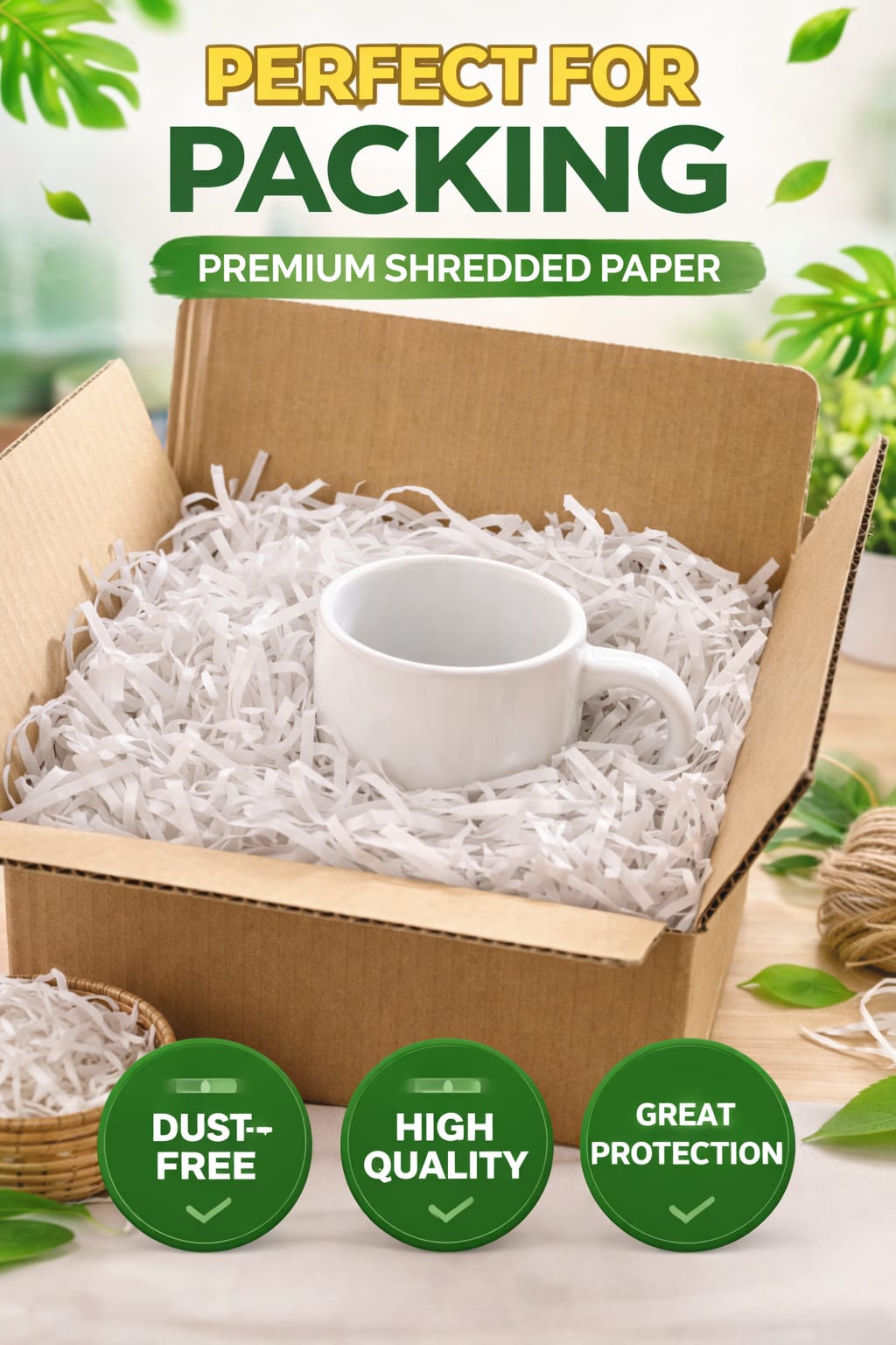 PAPER SHREDDED WHITE