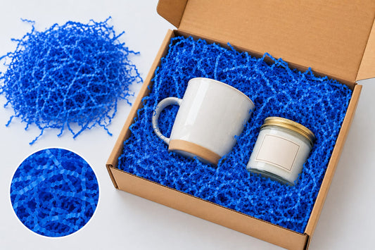 BLUE PAPER SHREDDED