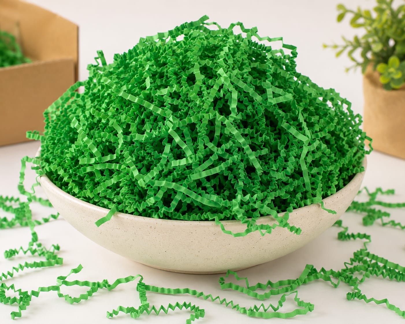 GREEN PAPER SHREDDED
