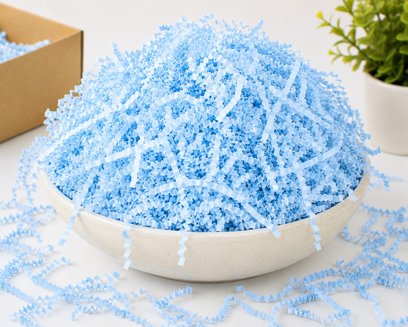 LIGHT BLUE PAPER SHREDDED
