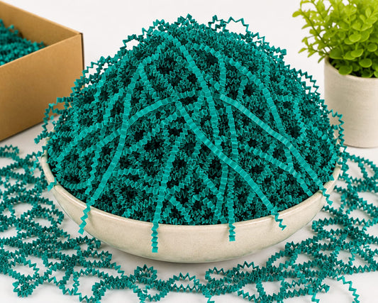 DARK CYAN GREEN PAPER SHREDDED