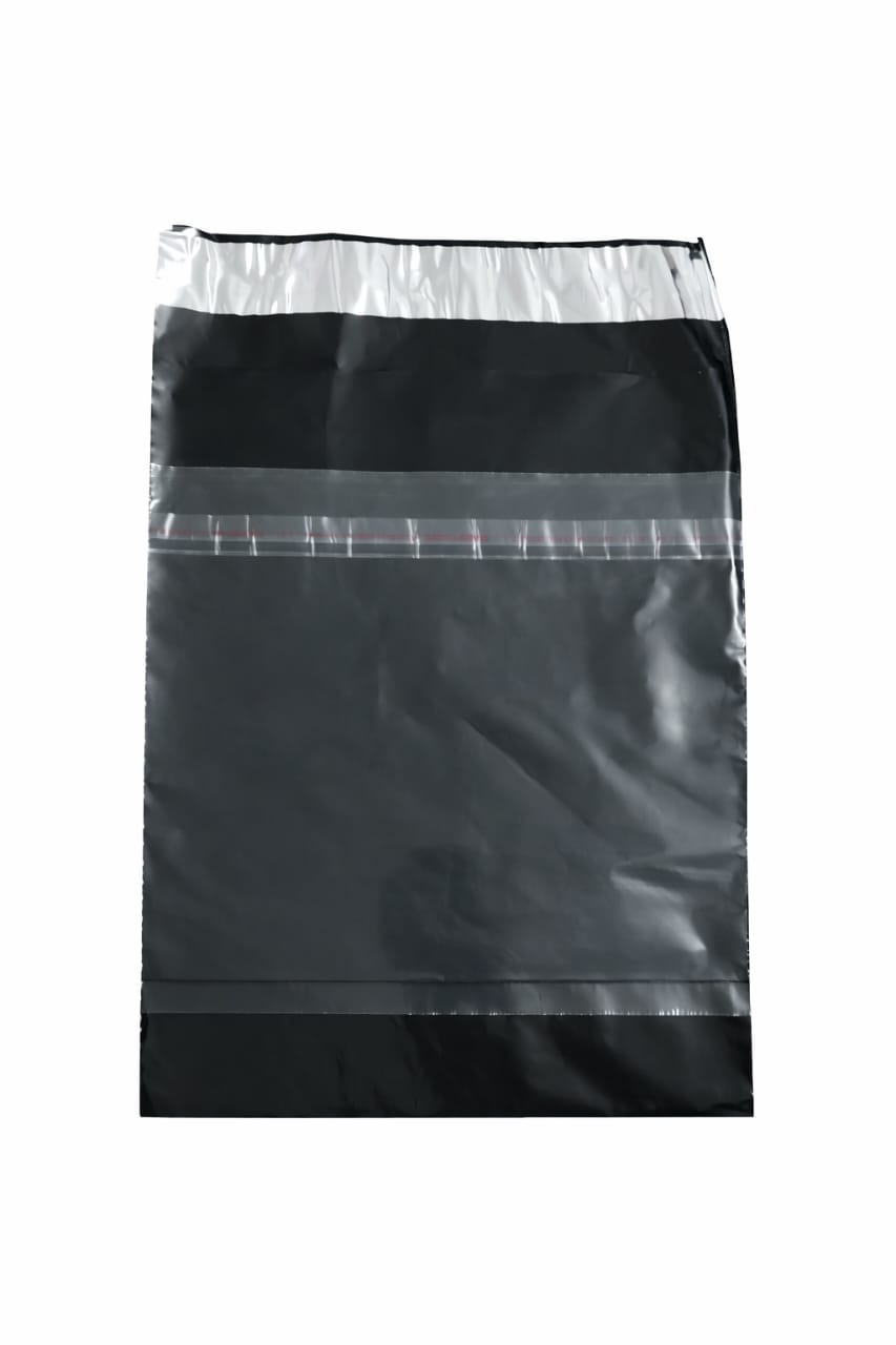 Black Plain Tamper Proof  Courier Bag with Pocket