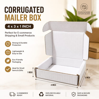 White Flap Boxes Corrugated Packaging Boxes in 3 ply Virgin Kraft